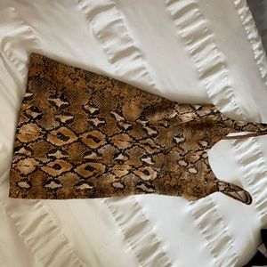 Snake print mini dress